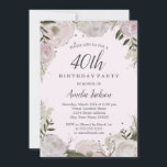 Gnistra Rosa Blommigt 40:e födelsedag Party Inbjudningar<br><div class="desc">Mer söt blommigt Birthday Bjud i Little Bayleigh Store! Vi har använt teckningar från: www.createthecut.com</div>