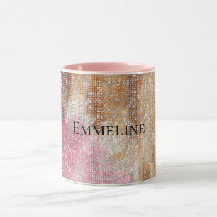 Gnistra Rosa Cream Guld Cowgirl Cowhide Mugg