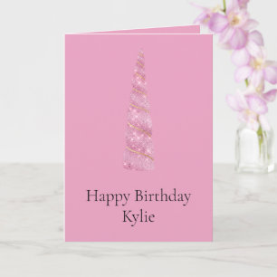 Gnistra Rosa Girly Guld Glam Unicorn Birthday Kort