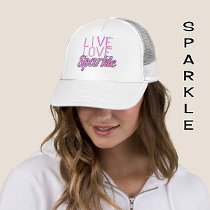 Gnistra rosa glitter för Live Kärlek, effekttext f Keps