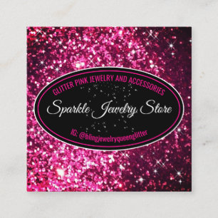 Gnistra Rosa Glitz Glam Bling Fyrkantigt Visitkort