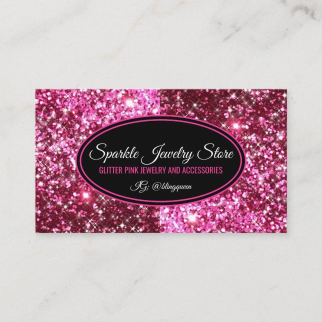 Gnistra Rosa Glitz Glam Jewelry Visitkort (Framsida)