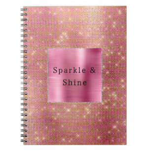 Gnistra Rosa Guld Glam Glitter Anteckningsbok