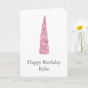 Gnistra Rosa Guld Glam Unicorn Birthday Kort