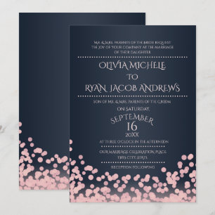 Gnistra Rosa och flottan Confetti Gala Bröllop Inbjudningar
