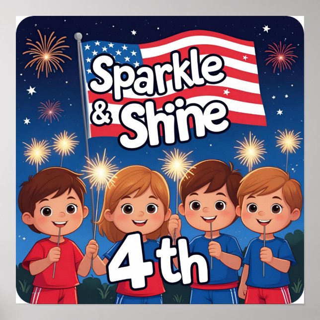 Gnistra & Shine 4:e Firande Poster nedladdning (Framsidan)