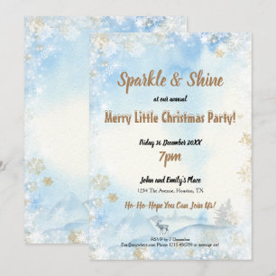 Gnistra Shine Frosty Blue Merry Little jul Inbjudningar