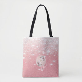 Gnistra & Shine: Glitter Initial Monogram Tote Tygkasse