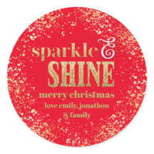 Gnistra Shine Guld typography God jul Red