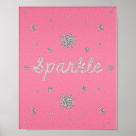 Gnistra Shock rosa med Silver Glitter Poster