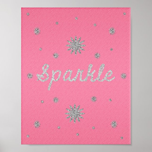 Gnistra Shock rosa med Silver Glitter Poster (Framsidan)