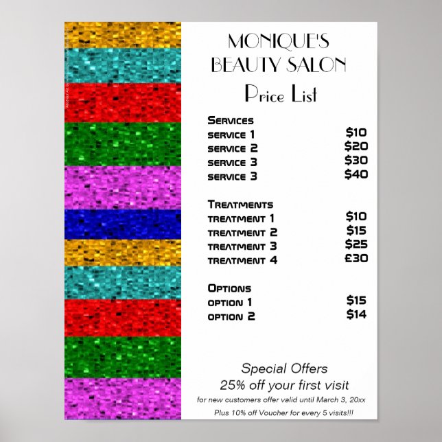 Gnistra skönhetshår nagel salon poster (Framsidan)