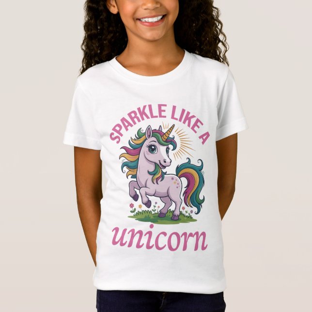 Gnistra som en enhörning t shirt (Framsida)