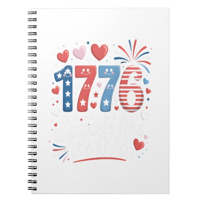 Gnistra som IT's 1776 4:e juli Fireworks Anteckningsbok (Framsidan)