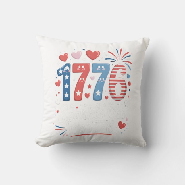Gnistra som IT's 1776 4:e juli Fireworks Kudde (Framsida)
