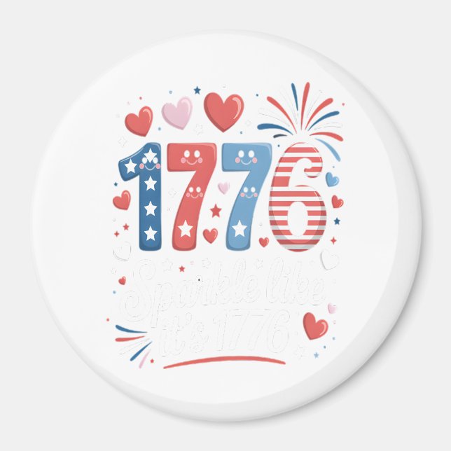 Gnistra som IT's 1776 4:e juli Fireworks Magnet (Framsidan)