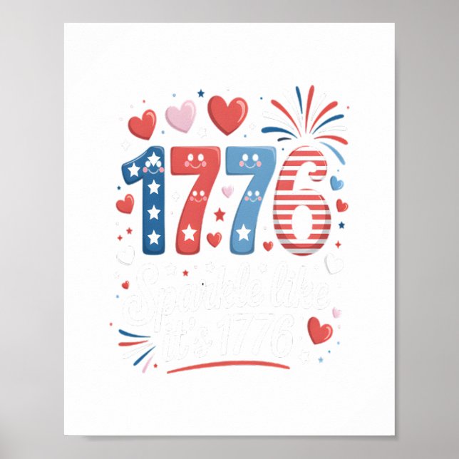 Gnistra som IT's 1776 4:e juli Fireworks Poster (Framsidan)