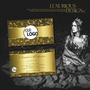 Gnistra Stars i Luxury Guld Glitter lägger till Lo Visitkort