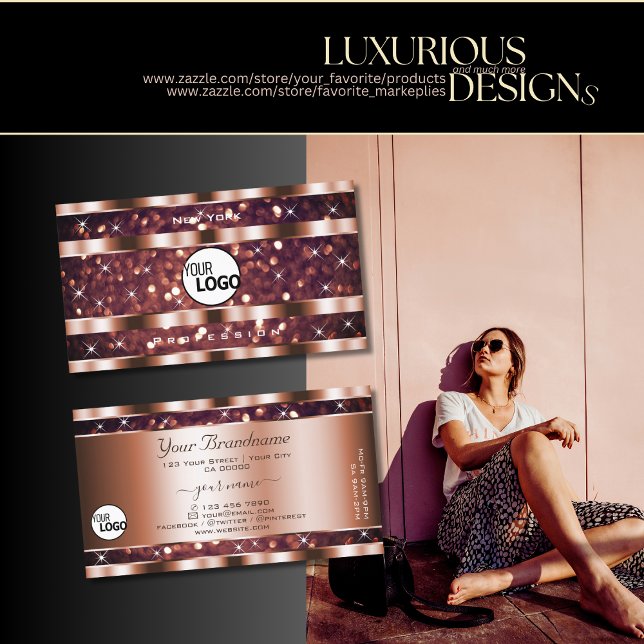 Gnistra Stars i Luxury Ro Glitter lägger till Logo Visitkort (Skapare uppladdad)
