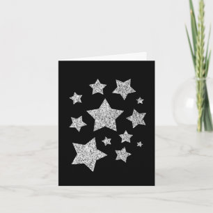 Gnistra Stars jul Helgdag silver på svart Kort