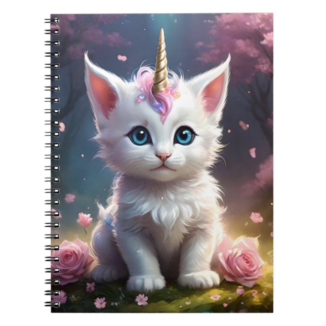 "Gnistra Tassar: The Enchanting Unicorn Kitten" Anteckningsbok (Framsidan)