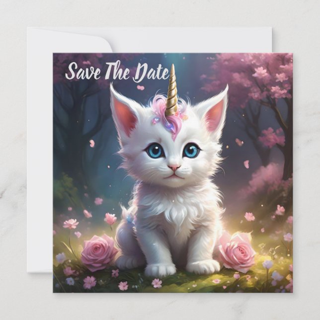 "Gnistra Tassar: The Enchanting Unicorn Kitten" Spara Datumet (Framsida)