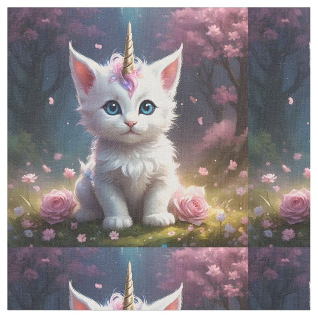 "Gnistra Tassar: The Enchanting Unicorn Kitten" Tyg (Närbild)