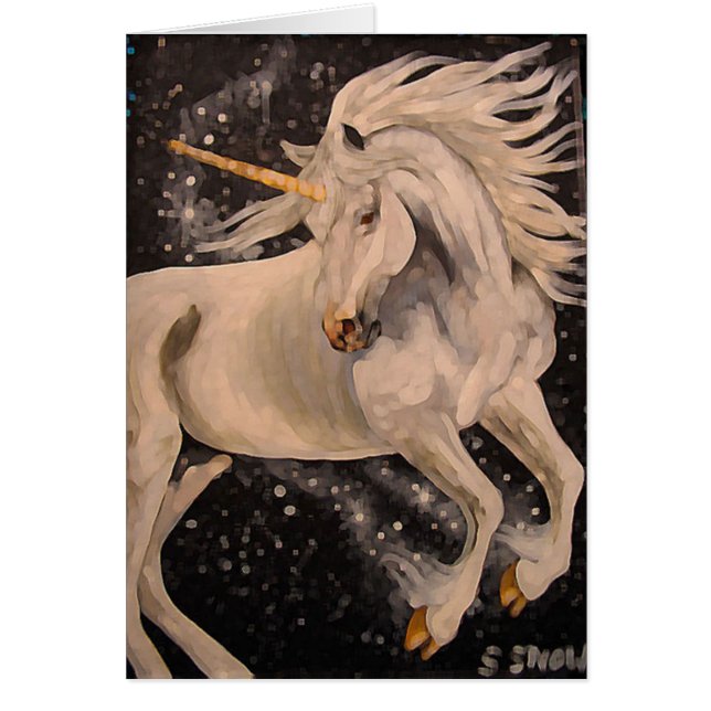 : Gnistra" Unicorn Hälsningskort (Framsidan)