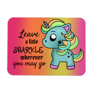 Gnistra Unicorn Star Colorful Lycklig Söt Cute Magnet