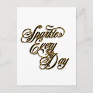 Gnistra Varje dag Wordart i Black Guld Glitter Vykort