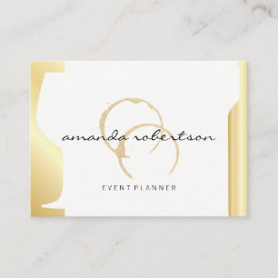 Gnistra Vin Stain Guld Metallic Vin Flaska Glass Visitkort