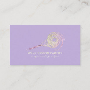 Gnistra Whisk Glitter Ro Guld Bakery lila Visitkort