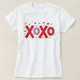 Gnistra XOXO kärlek, hjärtstjärnor på vita stjärno T Shirt