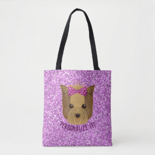 Gnistra Yorkie Yorkshire Terrier Puppy Hund Glitte Tygkasse