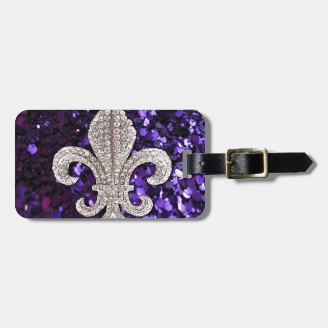 GnistrajuvelFleur De Lis Sequins lilor Bagagebricka (Horisontell Framsida)