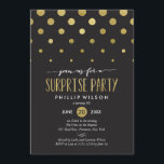 Gnistran bjuder in överraskningspartiet inbjudningar<br><div class="desc">Skrämmande,  chic och modern överraskningsfest bjuder underbaren i alla åldrar. Guld-folien är faux och tryckt platt. Välj en urklippsform eller texturerad papper för ett extra speciellt inbjudan.</div>