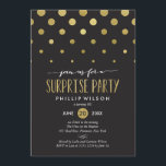 Gnistran bjuder in överraskningspartiet inbjudningar<br><div class="desc">Skrämmande,  chic och modern överraskningsfest bjuder underbaren i alla åldrar. Guld-folien är faux och tryckt platt. Välj en urklippsform eller texturerad papper för ett extra speciellt inbjudan.</div>