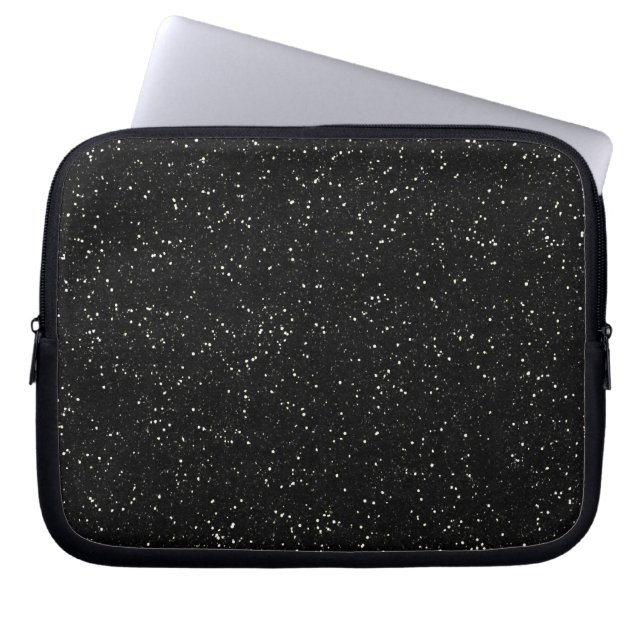 Gnistran Black Glitter Graphic Art Mönster Design Laptop Fodral (Framsidan)