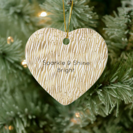 Gnistran Cream Zebra Glam Guld Confetti Julgransprydnad Keramik