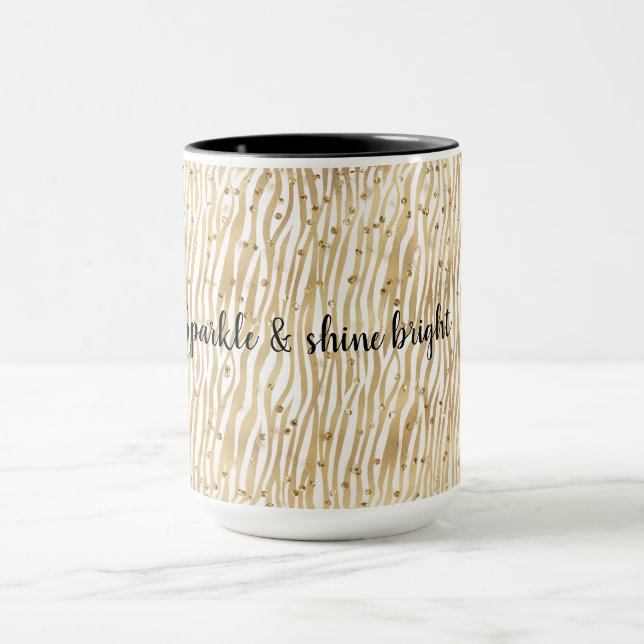  Gnistran Cream Zebra Glam Guld Confetti      Mugg (Center)