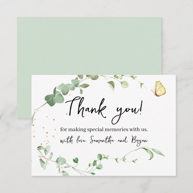 Gnistran Eucalyptus Greenery Guld Tack Kort (Fram/baksida)