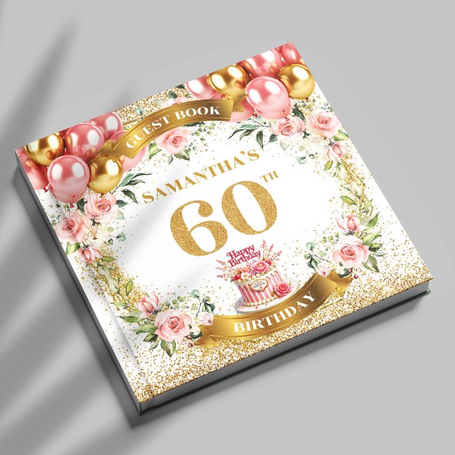 Gnistran Finare Boho 60:e födelsedag Guest Bok Avs (Fancy Boho 60th Birthday Guest Book Sparkle Finish

)