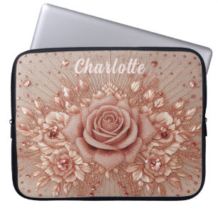 Gnistran Glam Bling i personlig vid Ro Guld Laptop Fodral