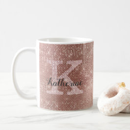 Gnistran Glam Monogram Namn Glitter Kaffemugg