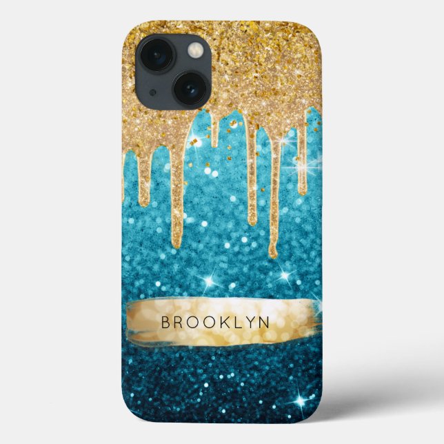 Gnistran Glam Stars i Girly Blue Glitter Guld (Baksida)