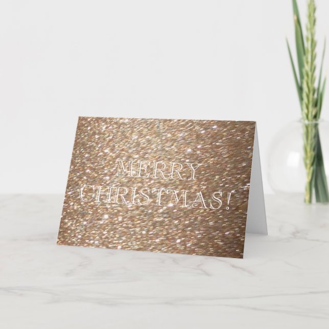 Gnistran Glamor Light i guld Glitter God jul Helgkort (Framsida)