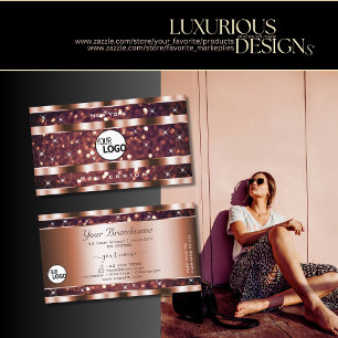 Gnistran Glitter i Luxury Ro Stars Logotyp Modern Visitkort