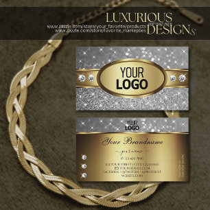 Gnistran guld Glitter Stars judar med Logotyp Visitkort