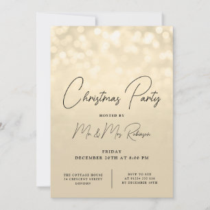 Gnistran Guld i Ljus under jul Party Glam Inbjudningar