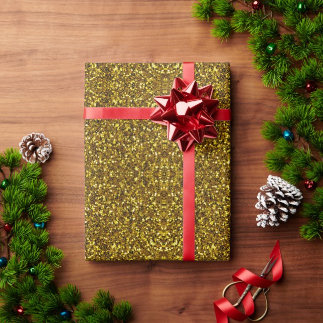 gnistran guld, jul glitter presentpapper (Julgåva)